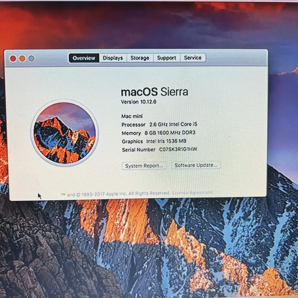 APPLE Mac Mini A1347 I7-3720QM 2.6GHz 1 TB HDDD 8GB RAM High Sierra-EDK42